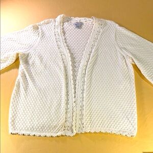 Mercer street studio women’s white open front cardigan sweater